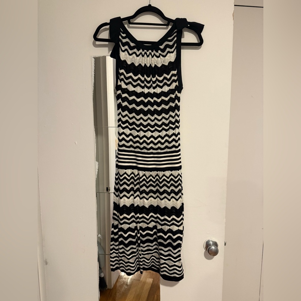 Missoni Black and White Sleeveless Sheath Maxi Dress